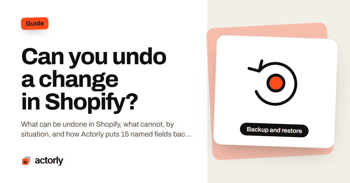 Can you undo a change in Shopify?