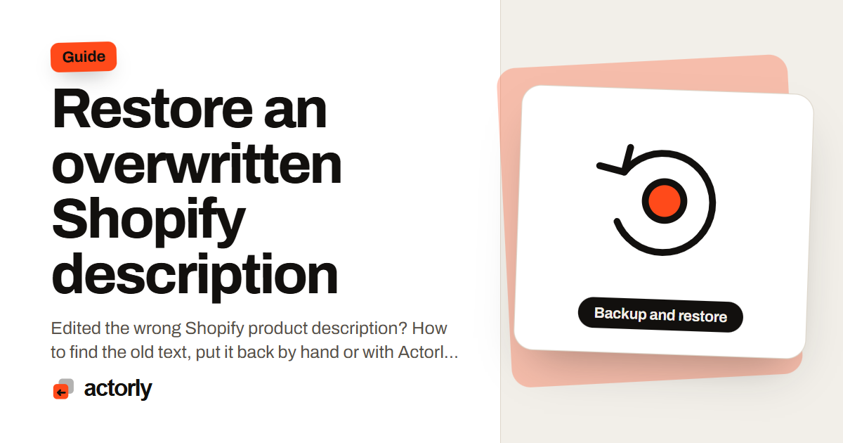Restore an overwritten Shopify description