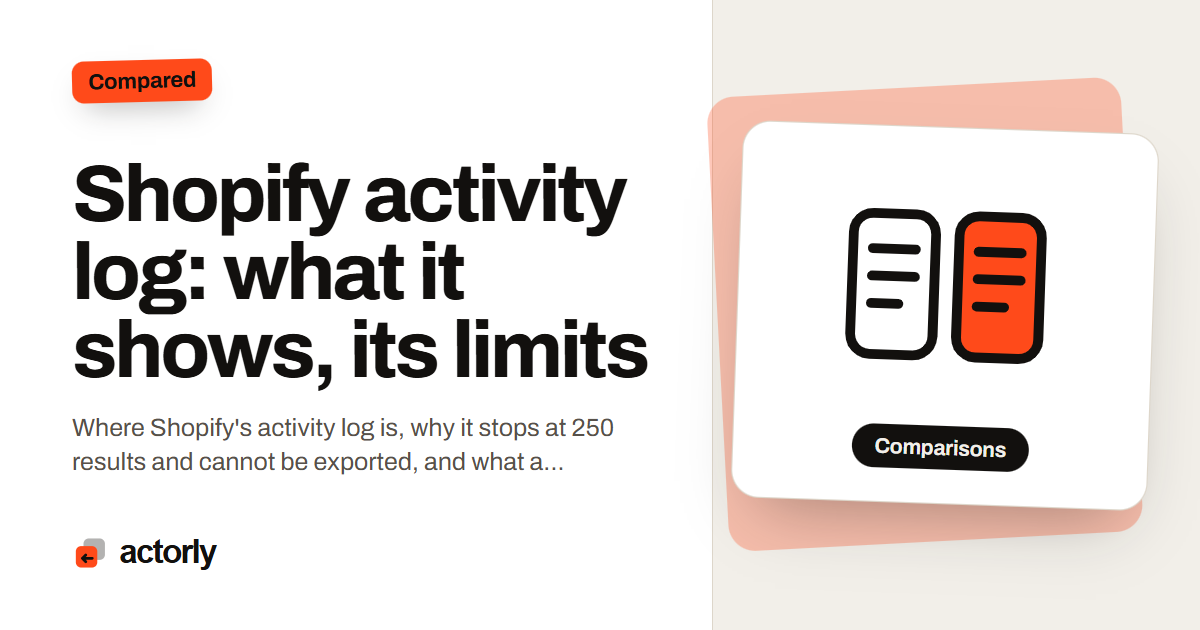 Shopify activity log: what it shows, its limits