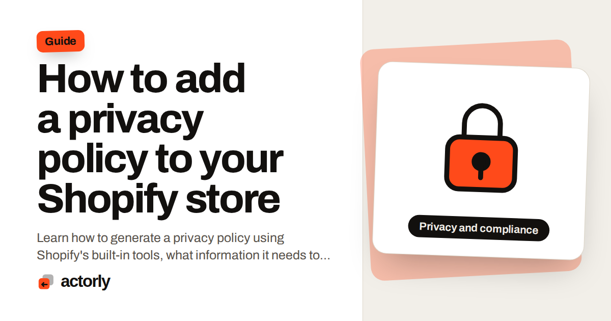 How to add a privacy policy to your Shopify store