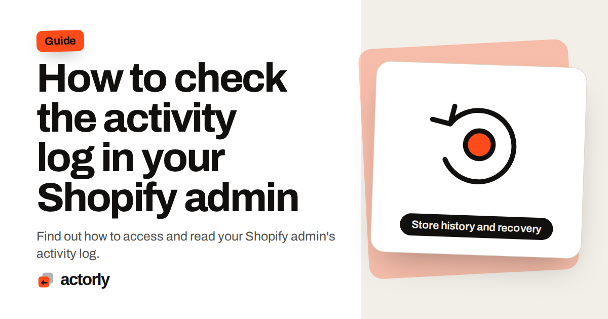 How to check the activity log in your Shopify admin